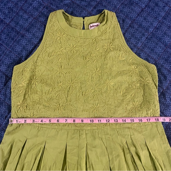 Indian Anarkali Kurta Maxi Dress - Green with Embroidery Details - Size L - Picture 9 of 13